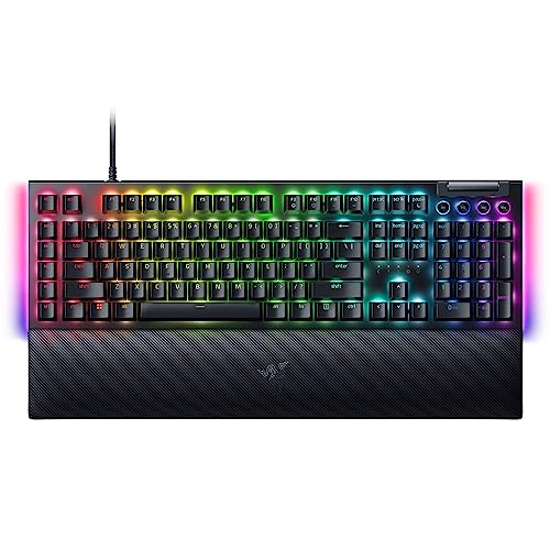 Razer BlackWidow V4 - Mechanische Gaming-Tastatur Chroma RGB (Mechanische Yellow Switches, 6 eigene Makro-Tasten, Doubleshot-ABS-Tastenkappen) QWERTZ DE-Layout | Schwarz