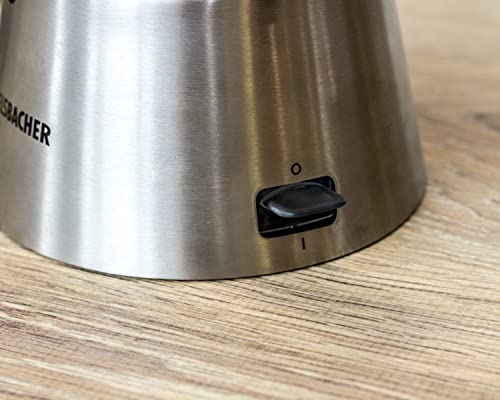 Rommelsbacher Espresso Kocher EKO 366/E, elektrisch, hochwertige Edelstahlkanne, Filtereinsatz für 3 oder 6 Tassen, verdecktes Heizelement, 360° Zentralsockel, automatische Abschaltung, 365 W