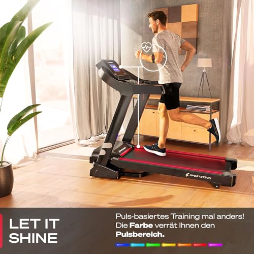 Sportstech, Laufband für Zuhause klappbar + 150 kg Nutzergewicht F37s