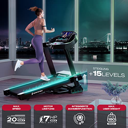Sportstech, Laufband für Zuhause klappbar + 150 kg Nutzergewicht F37s
