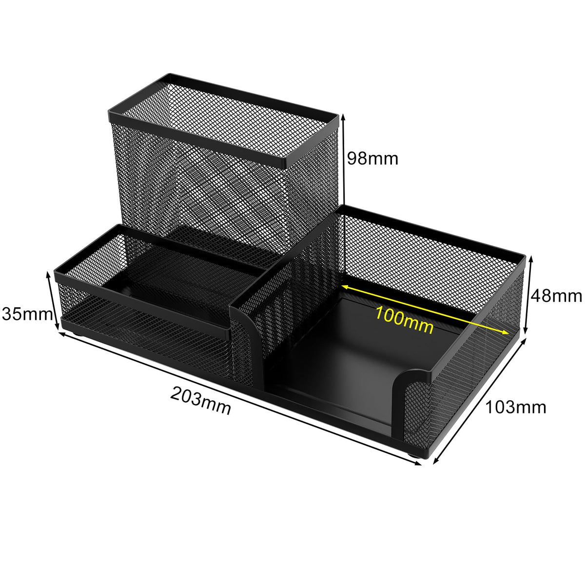 EasyPAG Metall Schreibtisch Organizer Stiftehalter Stiftköcher Utensilienschalen Büro Organisation Zubehör Ablage,Schwarz