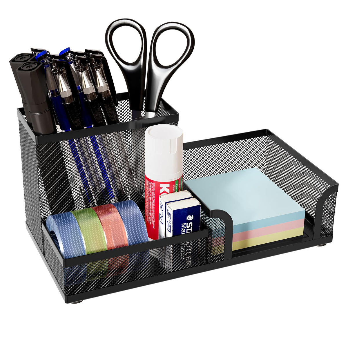 EasyPAG Metall Schreibtisch Organizer Stiftehalter Stiftköcher Utensilienschalen Büro Organisation Zubehör Ablage,Schwarz