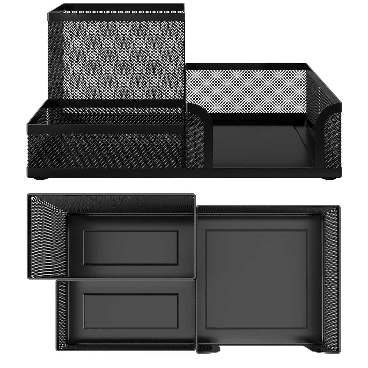 EasyPAG Metall Schreibtisch Organizer Stiftehalter Stiftköcher Utensilienschalen Büro Organisation Zubehör Ablage,Schwarz