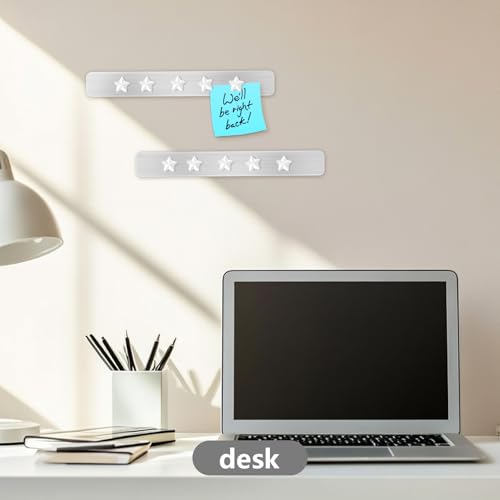 Magnettafel Memotafel Selbstklebend - 2 Stück Magnetleisten 4.77x30.77cm, Magnettafeln Memoboard Pinnwand aus Edelstahl mit 10 Weiße Magnete, Metallband Magnetstreifen für Büro Fotowand Papiere