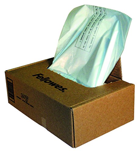 Fellowes Aktenvernichterbeutel für Serien 425/485, 50er-Pack (110–130 l), große strapazierfähige transparente Beutel für Aktenvernichterbehälter, Büro- und Gewerbeeinsatz