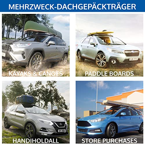 HandiWorld HandiRack Universal Dachgepäckträger für Autos; Schnellmontage Dachträger; Schwarz, H10, W33, D146cm