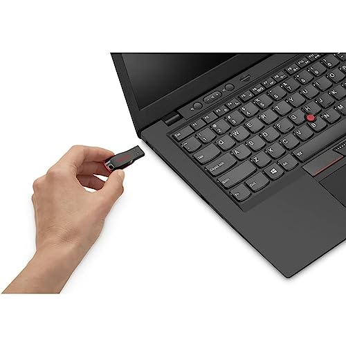 SanDisk Cruzer Blade USB-Flash-Laufwerk 32 GB (USB-Stick, Speicher für wichtige persönliche Dateien, Musik und Videos sichern, USB 2.0, Schlüsselanhängerfunktion) Schwarz/Rot