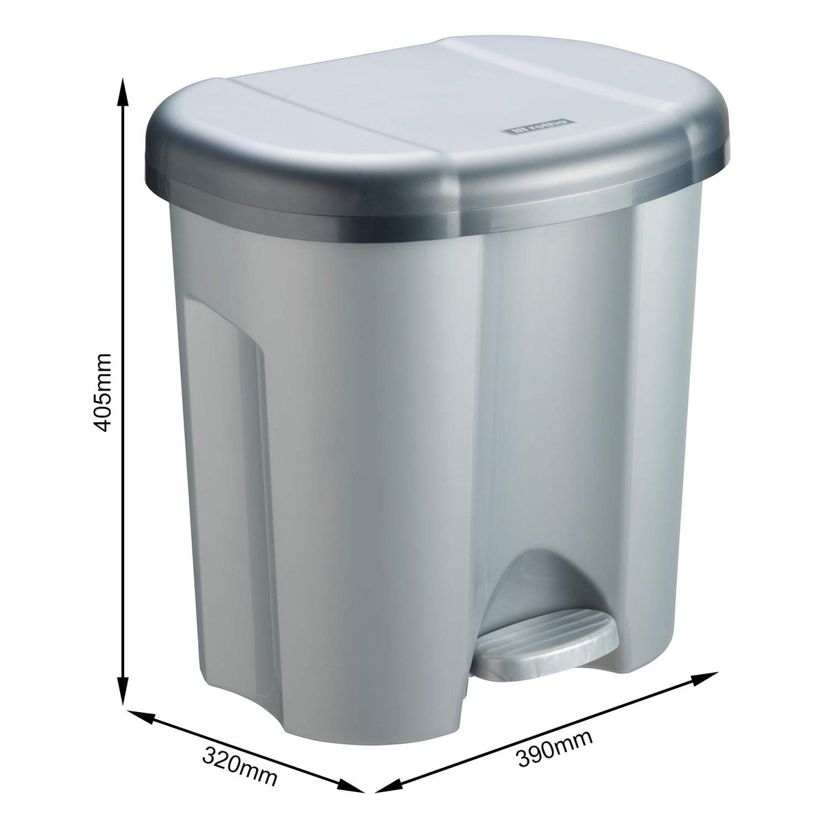 Rotho Duo Mülleimer Küche 2 x 10 L Mülleimer 2 Fächer mit Deckel Silber