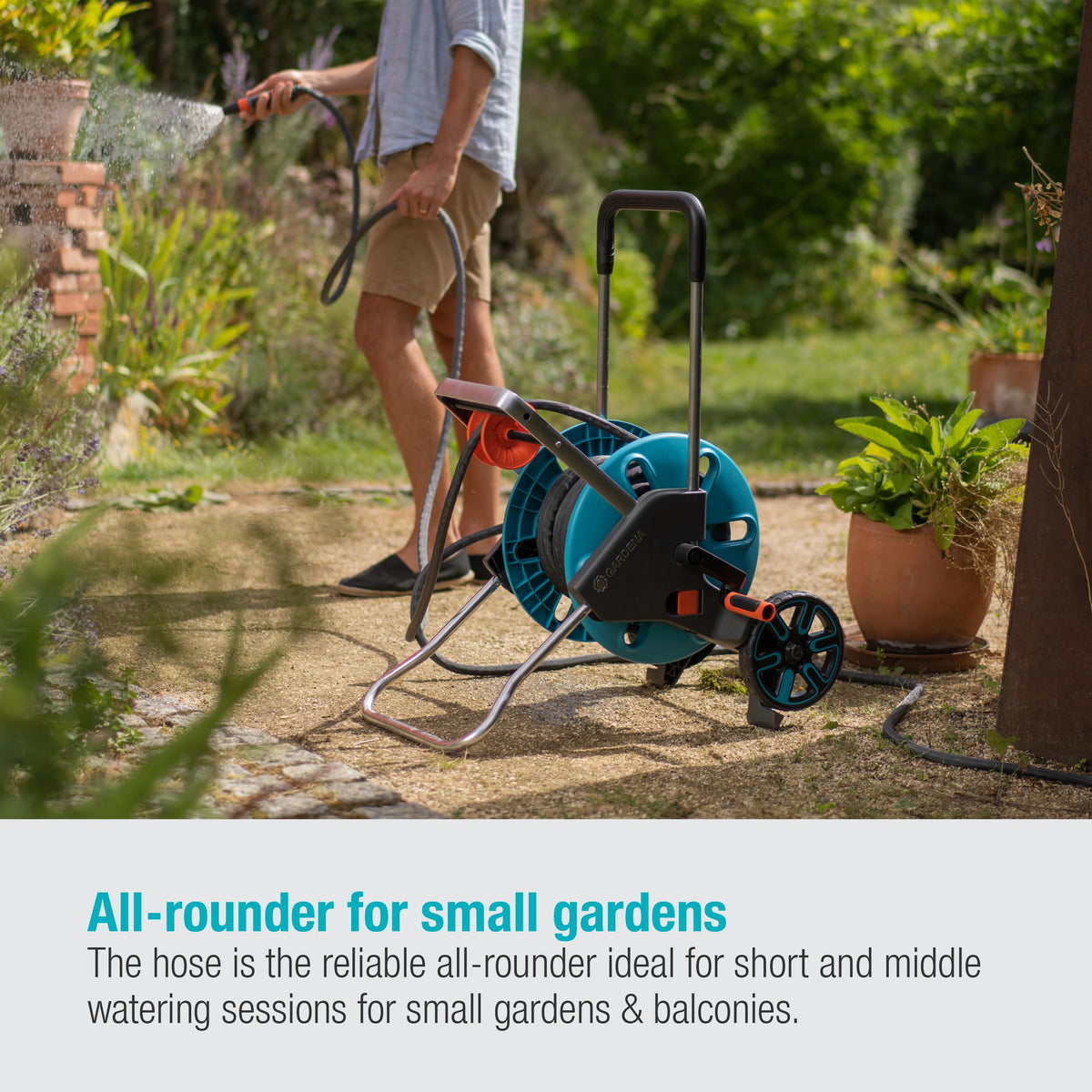 Gardena Liano Life Textilschlauch 1/2 Zoll, 15m Set: Hochflexibler Gartenschlauch aus Textilgewebe, mit PVC-Innenschlauch, kein Abknicken, leichtgewichtig, wetterbeständig (18445-20)