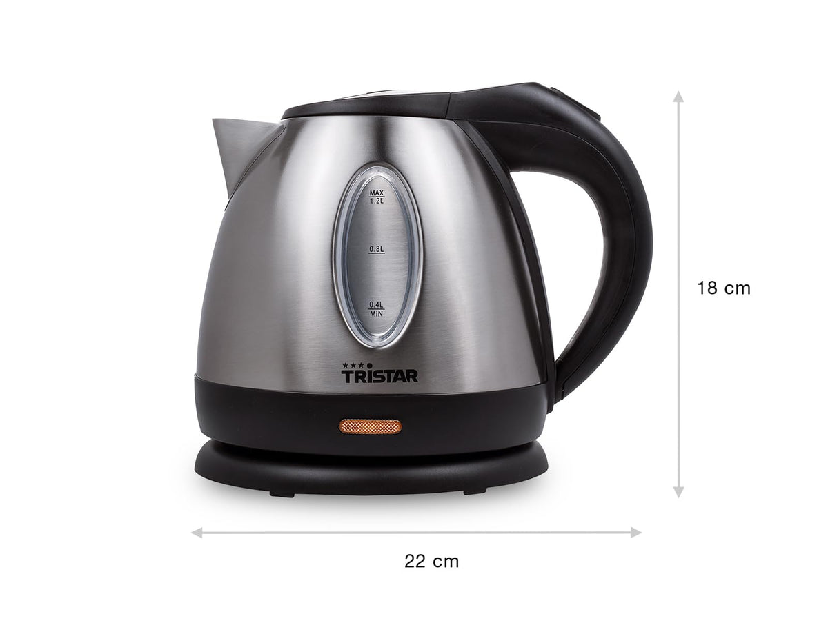 Tristar WK-1325 Wasserkocher – Fassungsvermögen: 1,2 l – Für den Campingeinsatz geeignet