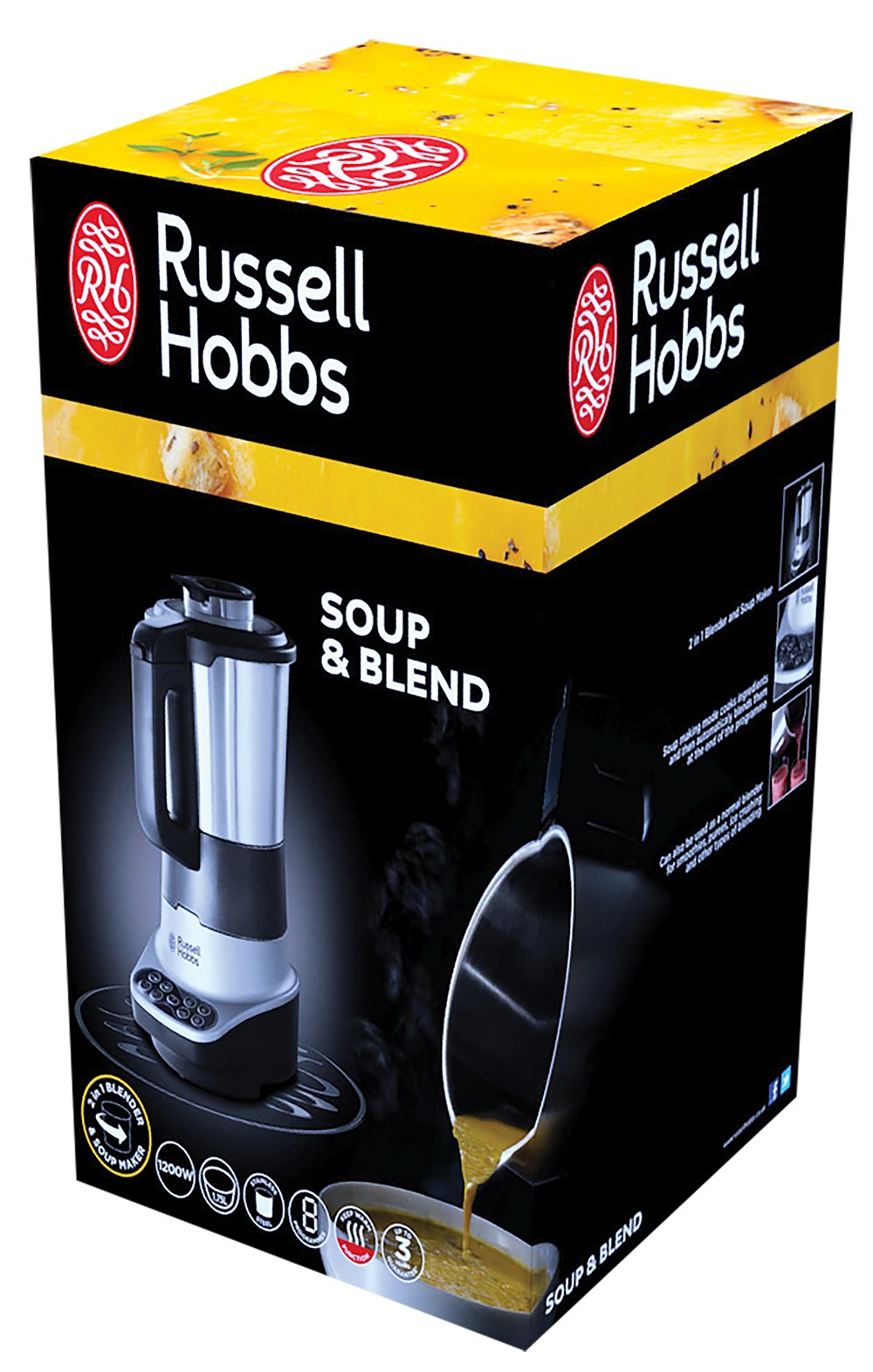 Russell Hobbs Standmixer, Edelstahl und Schwarz, 1,75 l, 8 Programme