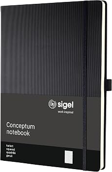 Sigel Conceptum Premium Notizbuch A4 kariert schwarz Hardcover 194 Seiten