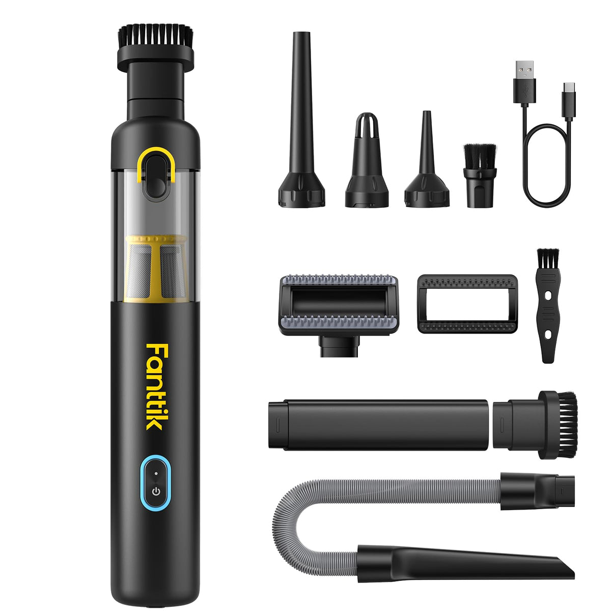 Fanttik Slim V8 APEX Kabelloser Akku Autostaubsauger, 4-in-1 Mini (Schwarz)