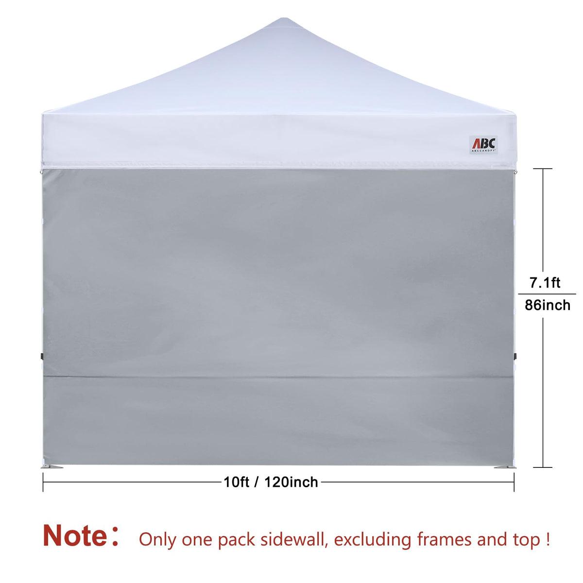 ABCCANOPY Pavillon Seitenteile 3x3,Wasserdicht Seitenwände,Grau