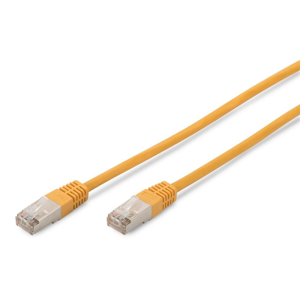 DIGITUS LAN Kabel Cat 5e - 0,5m - RJ45 Netzwerkkabel - SF/UTP Geschirmt - Kompatibel zu Cat-6 & Cat-6A - Gelb