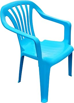 Kinder Gartenstuhl Stapelstuhl Kinderstühle Kindersessel Monoblock Farbe wählbar, Farbe:hellblau