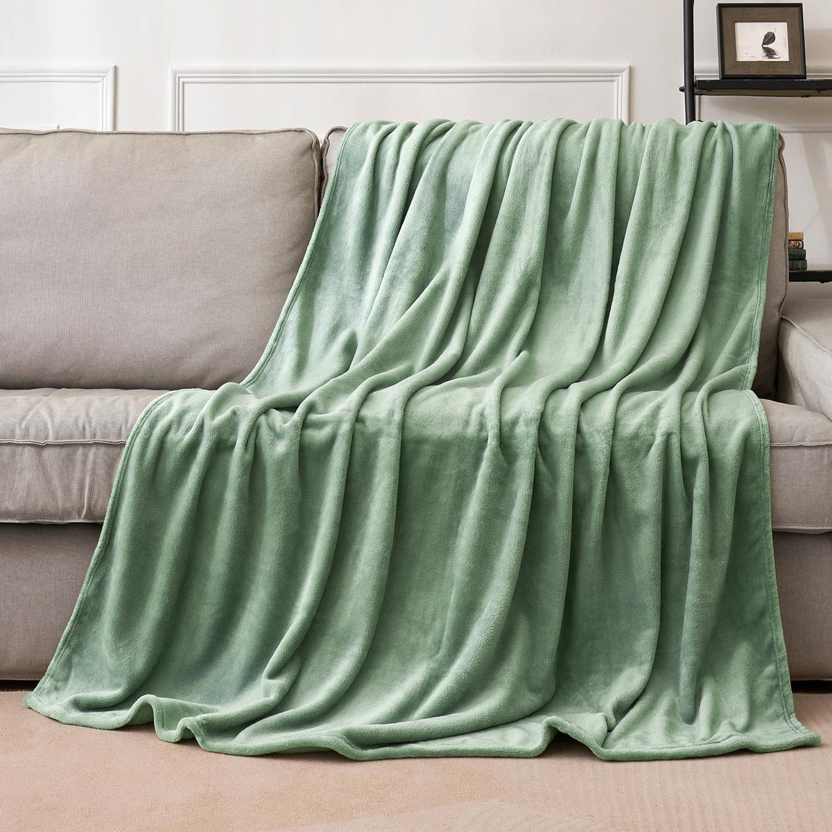 MIULEE Kuscheldecke Flauschig Decke Fleecedecke Matcha 1er Set 130x150cm