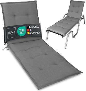LILENO HOME Sonnenliege Auflage als [1er Set - Rollliege] in Uni Mittelgrau