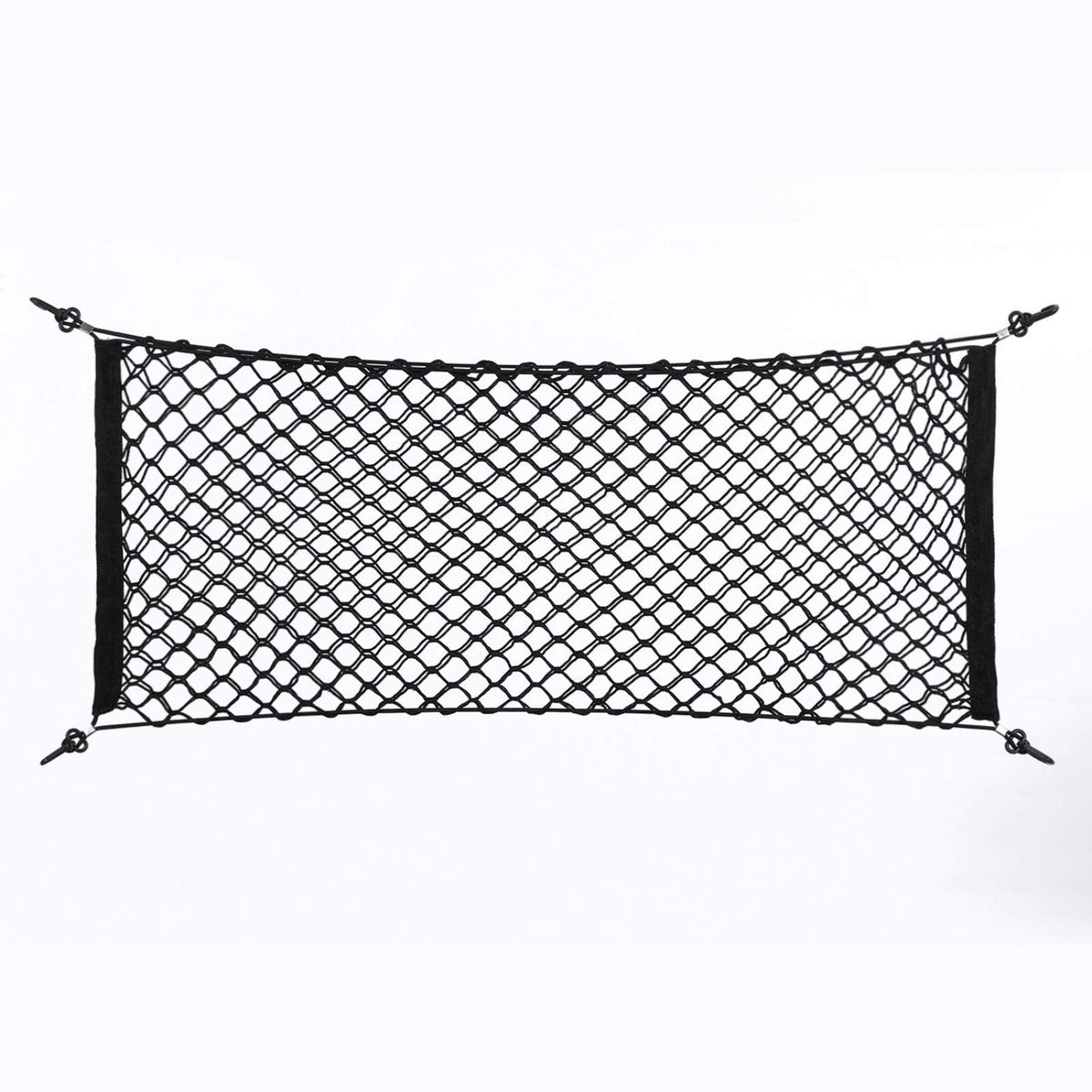 100cm x 40cm Kofferraum Netz,Auto Gepäcknetz,Lagerung Mesh,Auto-Gepäcknetz aus Nylon mit 4 Haken, Anzug für Meisten Arten von Fahrzeugen, 100 x 40 cm Elastisch Kofferraum Aufbewahrung Netz Schwarz