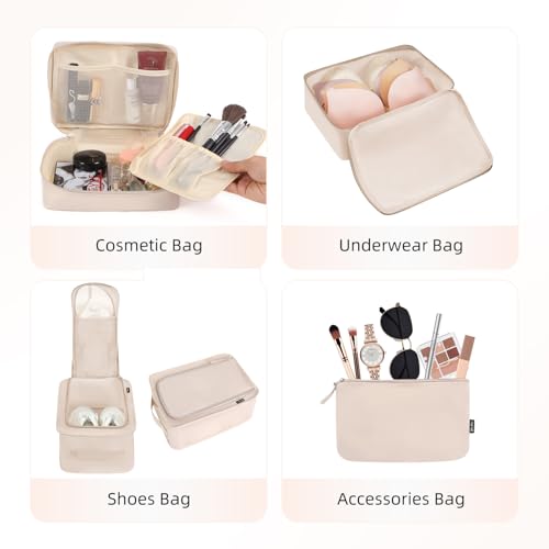 BAGAIL 8 Teilige Packwürfel, Kleidertaschen, Packing Cubes, Verpackungswürfel, Packtaschen Set für Urlaub und Reisen, Kofferorganizer Reise Würfel, Ordnungssystem für Koffer