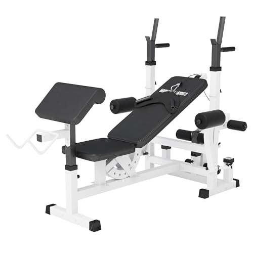 GORILLA SPORTS® Multifunktion Hantelbank, verstellbar, mit Ablage