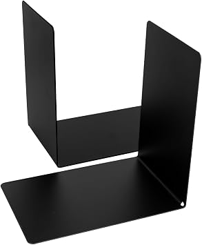 Westcott Buchstützen Schwarz (2er-Pack) | Metall 90 x 140 x 140 mm | Stabile Buchhalter für Bücher oder Ordner | Robuste Bücherständer mit 1,0 mm Materialstärke für Büro & Haushalt | E-10244 00