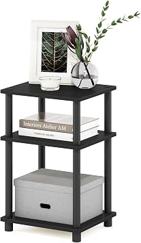Furinno JUST 3-stufiger werkzeugloser Nachttisch, Americano