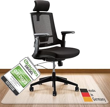Königwerk Bodenschutzmatte Bürostuhl 90 x 120 cm milchweiß, rutschfest