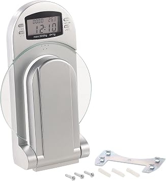 Rosenstein & Söhne Wandwaage: Digitale Küchenwaage zur Wandmontage, klappbar, Timer, 3 kg Tragkraft (Wandküchenwaage, Küchen Wandwaage klappbar, Backen)