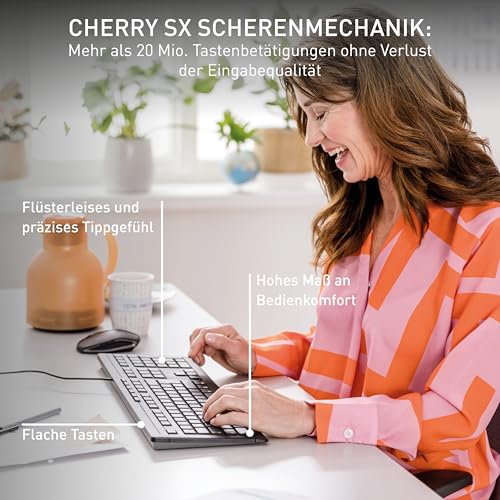 CHERRY Stream Keyboard, Kabelgebundene Tastatur, Deutsch QWERTZ, Schwarz