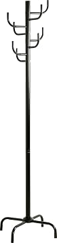 HAKU Garderobenständer schwarz, Metall Standgarderobe - Maße: H 180 x Ø 37 cm, Style: Modern