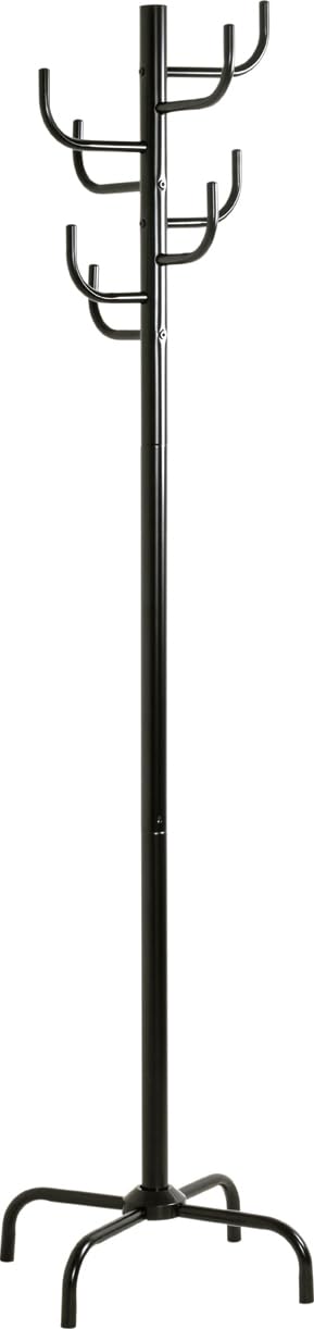 HAKU Garderobenständer schwarz, Metall Standgarderobe - Maße: H 180 x Ø 37 cm, Style: Modern