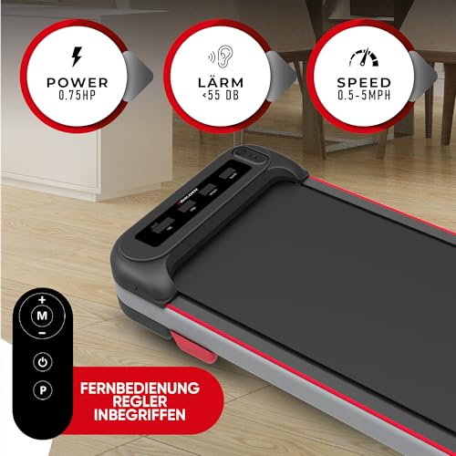 Laufband Walking Pad Gewicht 100 kg 0.75 PS 1-6km/h Ultraflach Walking Pad Unter dem Schreibtisch (F2200)
