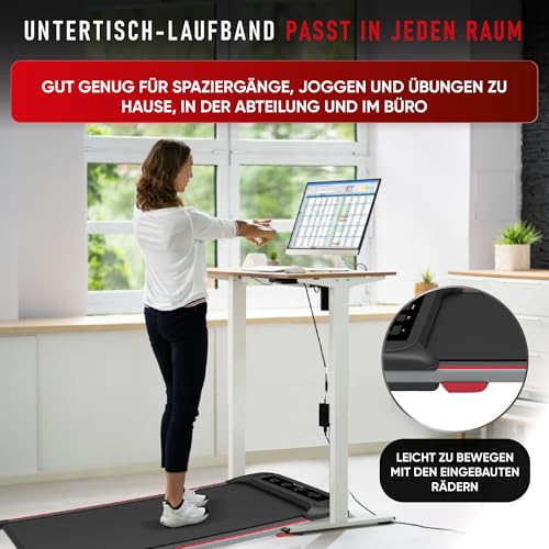 Laufband Walking Pad Gewicht 100 kg 0.75 PS 1-6km/h Ultraflach Walking Pad Unter dem Schreibtisch (F2200)