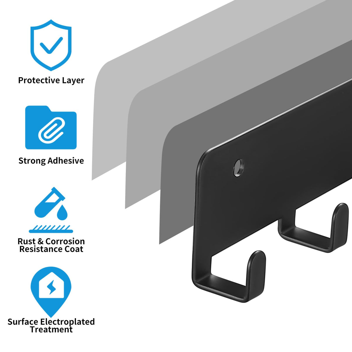 1 x Schlüsselbrett mit 8 Haken, Schwarz Schlüsselhalter für Wandhaken, Schlüsselhaken, Schlüsselboard, Schlüsselleiste für Küche Schlafzimmer Wohnzimmer Badezimmer Schlüssel Wandlagerung Organizer