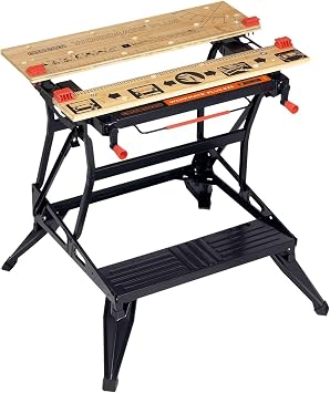 BLACK+DECKER Workmate 825 Werkbank mit Zwei Arbeitshöhen, WM825-XJ