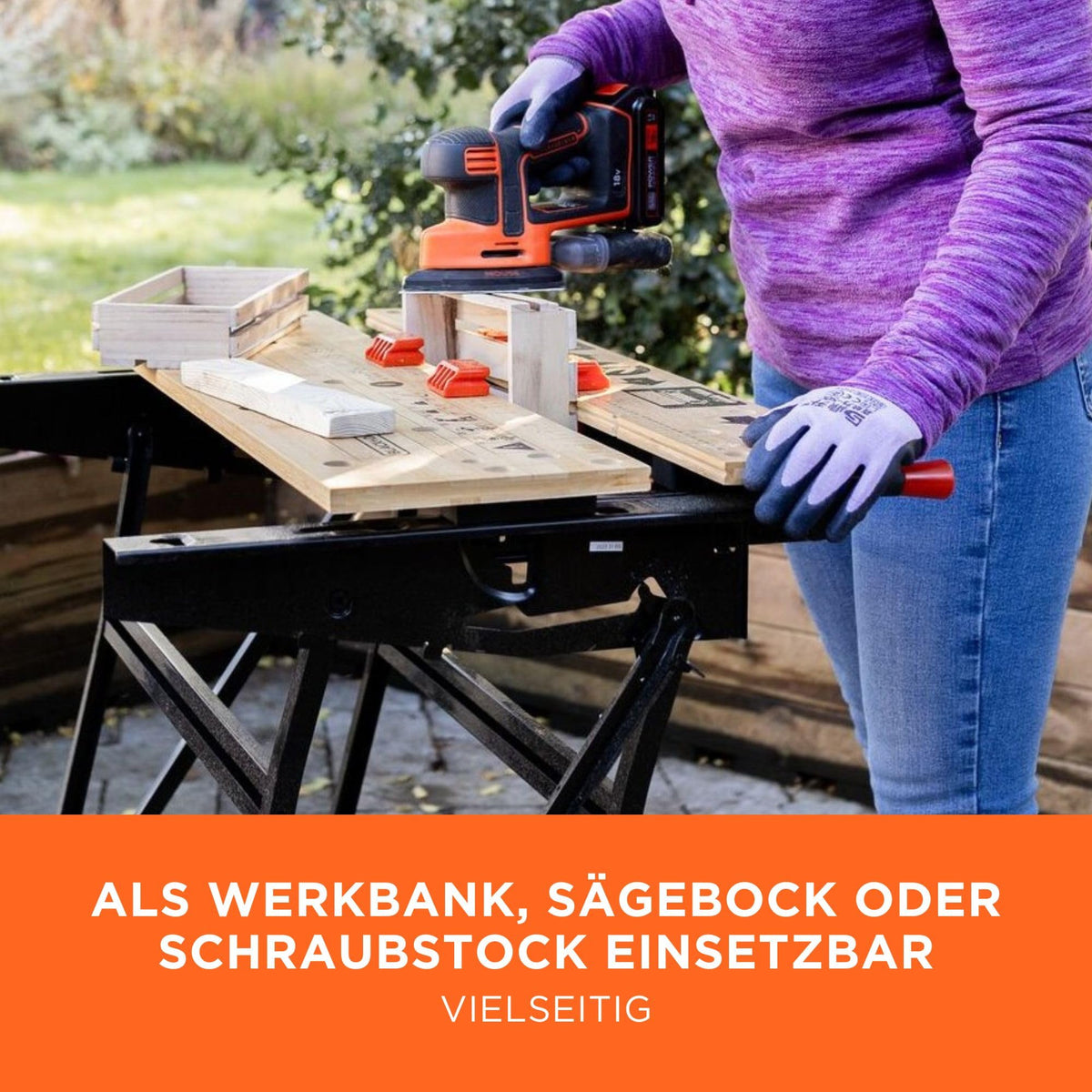 BLACK+DECKER Workmate 825 Werkbank mit Zwei Arbeitshöhen, WM825-XJ
