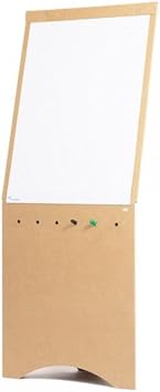Rocada Faltbare Tafel für Flipcharts, aus 100% recyceltem Karton, leicht und tragbar, einfache Montage, inklusive Papierblock und Marker, ideal für Präsentationen, Maße: 70 x 178 x 43 cm, Braun