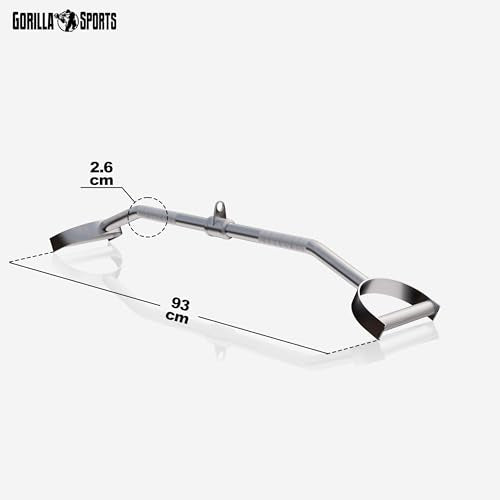 GORILLA SPORTS® Kabelzug-Set mit Latzugstange, Hufgriff und Rudergriff