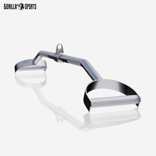 GORILLA SPORTS® Kabelzug-Set mit Latzugstange, Hufgriff und Rudergriff