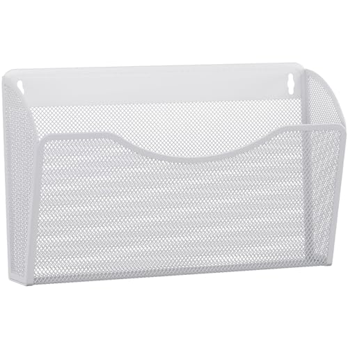 EasyPAG Metall Querformat A4 Zeitschriftenhalter Wand Zeitschriften Wandhalter Aktenablage Dokumentenhalter Hängend Magazin Organizer,Weiß