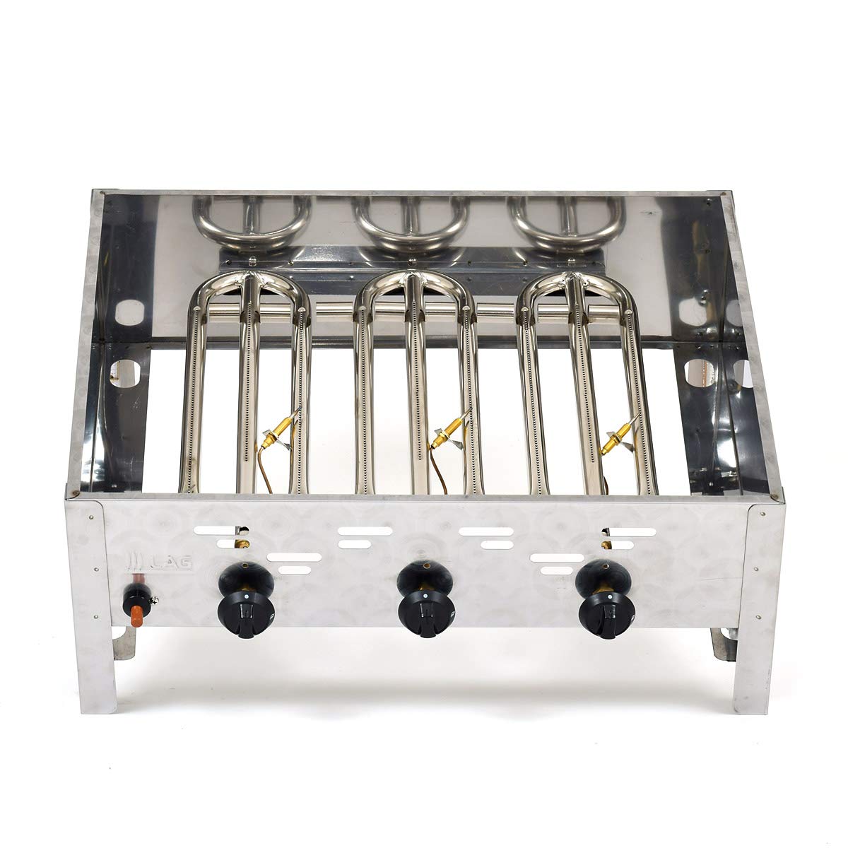 Gasgrill 3-flammiger Edelstahl-Brenner 11kW Standmodell mit Grillrost, Gastrobräter Profigrill Verein