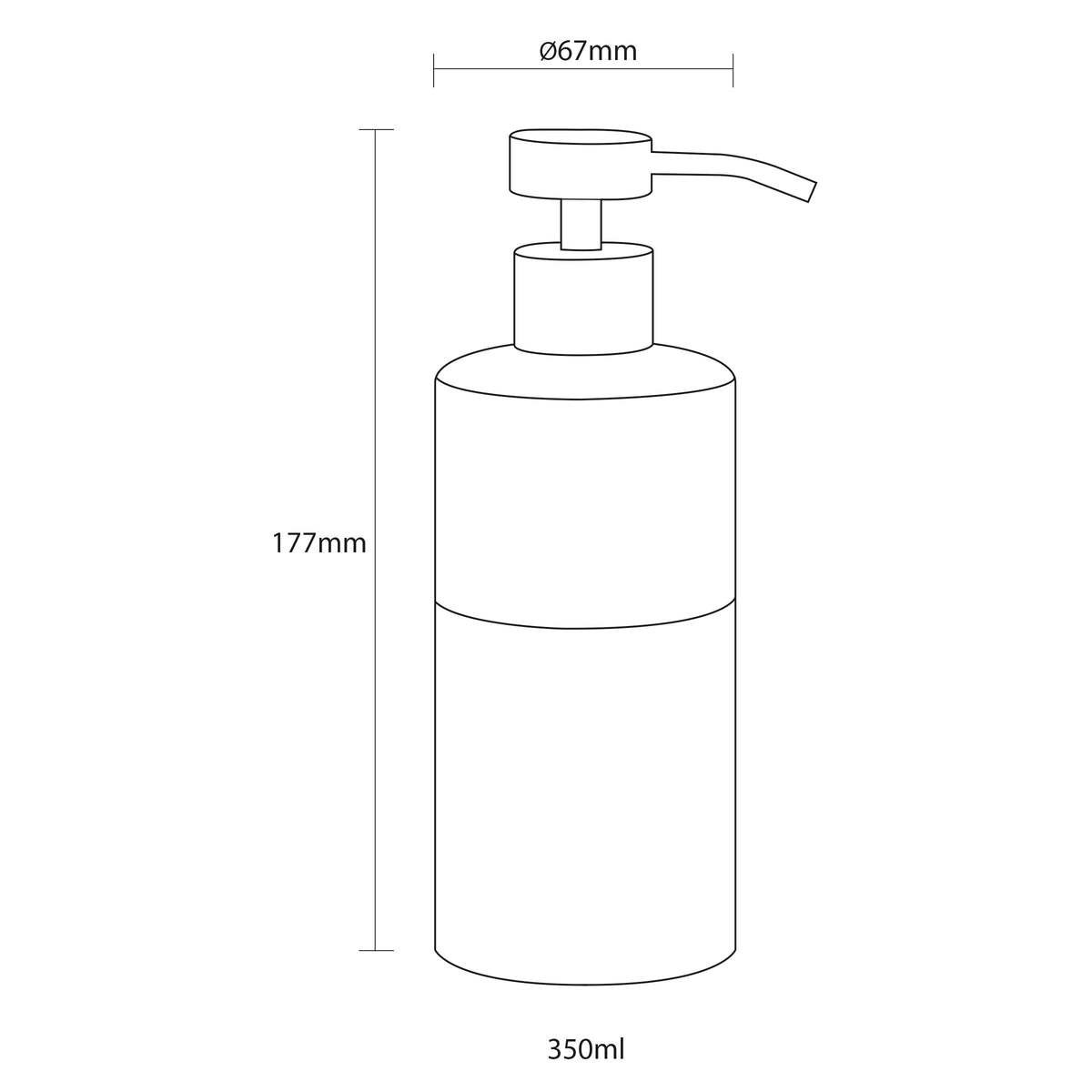 Sealskin Doppio Seifenspender, aus natürlichem Porzellan, freistehend und somit flexibel ohne Bohren zu platzieren, für Badezimmer und Küche, Farbe: Sand, handbemalt