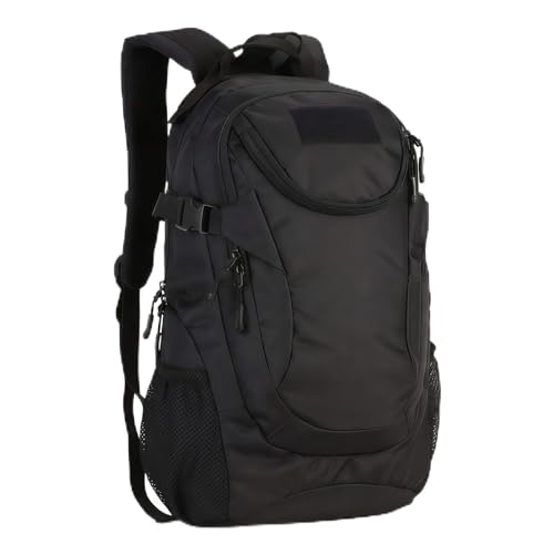 VINBAGGE Rucksack Molle Taktische Motorrad Wanderrucksack Outdoor Wasserdicht Trekkingrucksack 25L Campus Jagdrucksack Schulrucksack Jungen Daypack für Herren Damen Schwarz