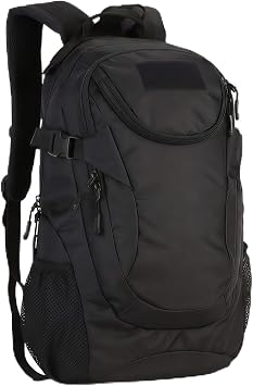 VINBAGGE Rucksack Molle Taktische Motorrad Wanderrucksack Outdoor Wasserdicht Trekkingrucksack 25L Campus Jagdrucksack Schulrucksack Jungen Daypack für Herren Damen Schwarz