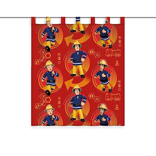 Herding Vorhang, Feuerwehrmann Sam, Polyester, Mehrfarbig/Transparent, 140 x 160 cm