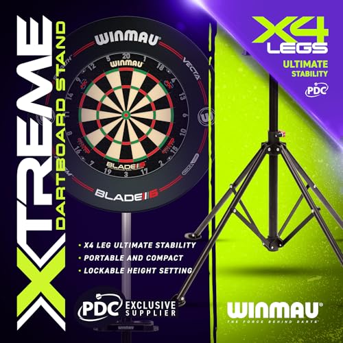 WINMAU Xtreme Dartscheibe-dartständer 2.0 - Tragbar, verstellbar und freistehend - Dartboard-Montagesystem im Stativdesign - Professionelles Dart-Zubehör - Kompatibel mit Allen Winmau-Dartscheiben