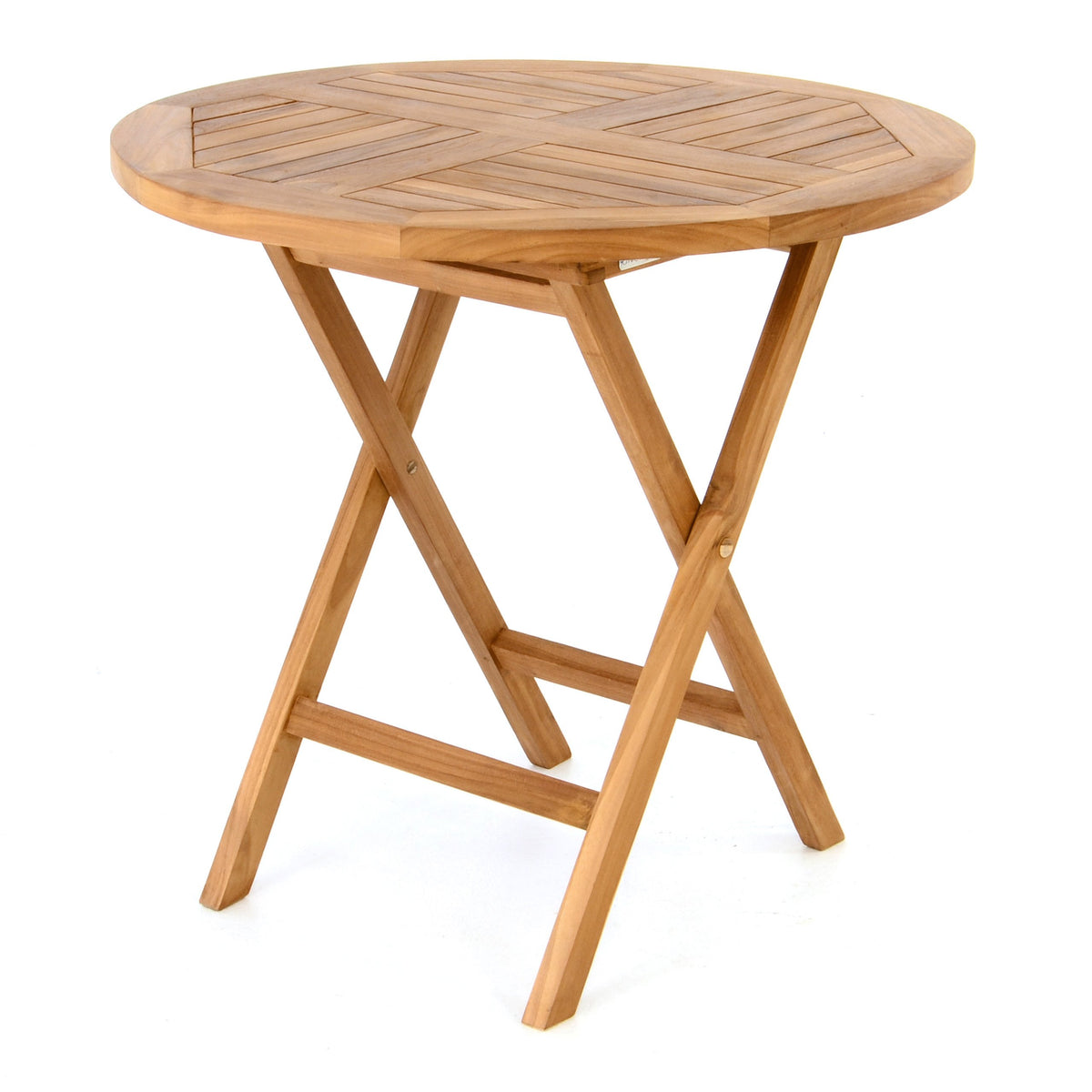 Divero runder Gartentisch ALASSIO aus Teak Holz - Farbe: Natur-Braun