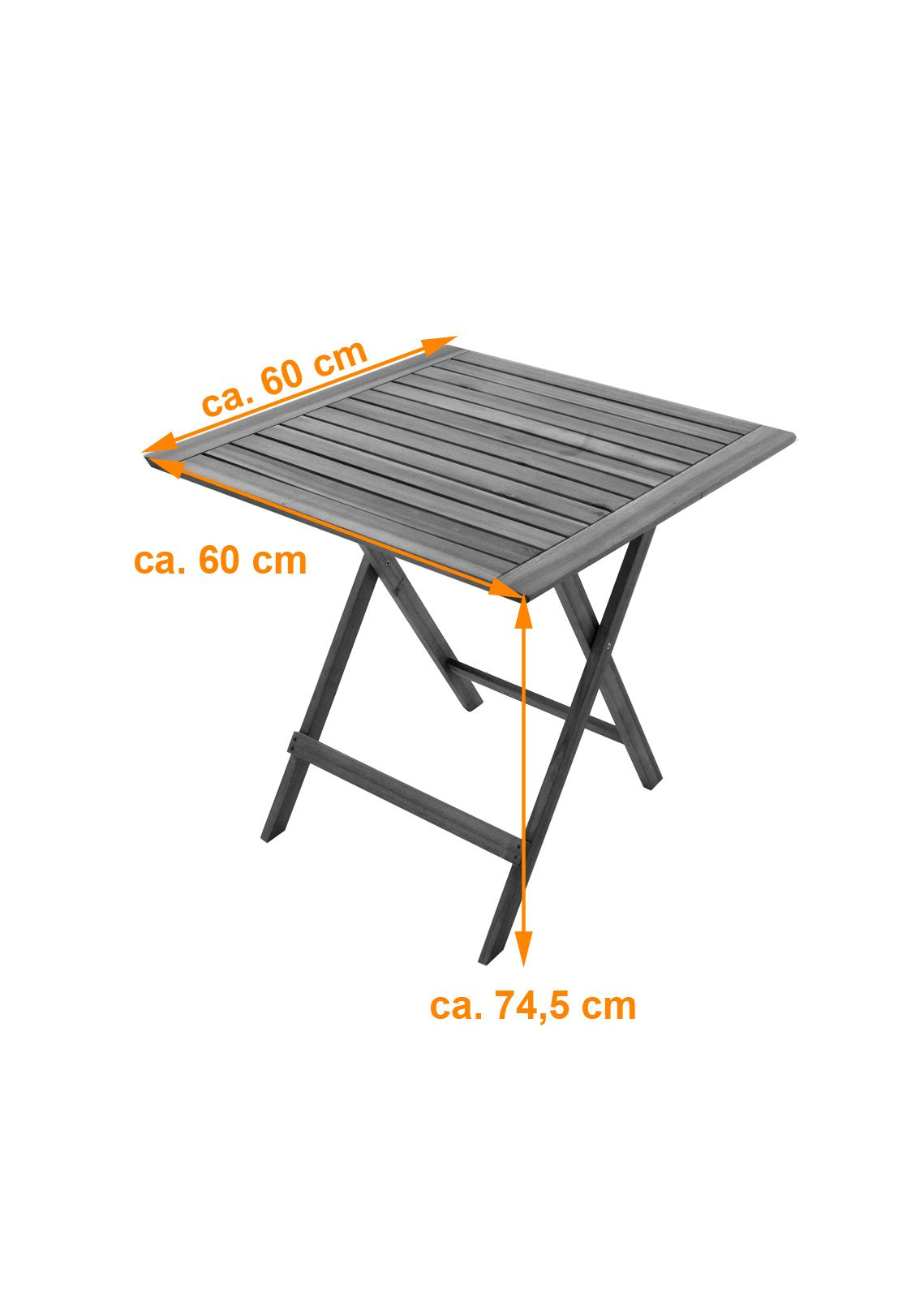 SAM® Gartentisch, klappbarer Balkontisch Akazienholz 60x60 cm