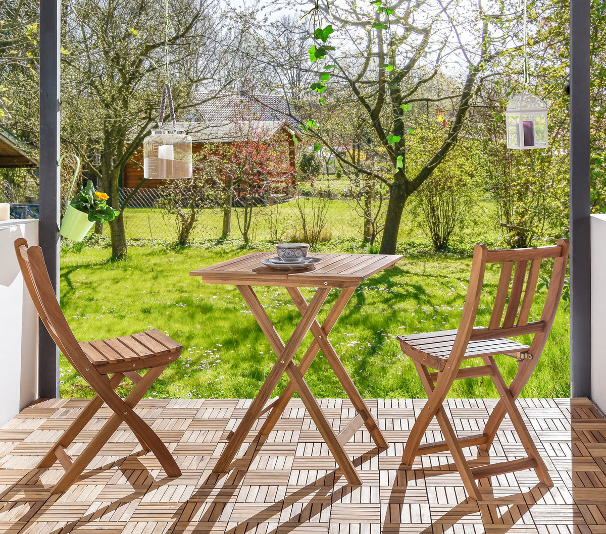 SAM® Gartentisch, klappbarer Balkontisch Akazienholz 60x60 cm